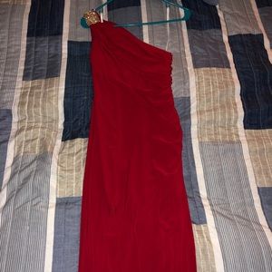 Off the Shoulder Red Gown